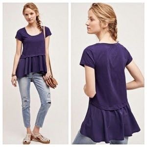 Anthropologie Dark Purple/Plum West End Peplum Top